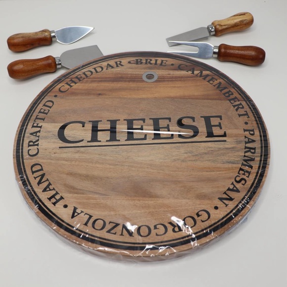 Artisanal Cheese Board With Knives 5 Pieces Arcadia Wood - Picture 12 of 14